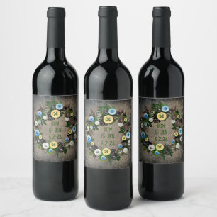 Etiqueta Para Botella De Vino Etiqueta de vino de flor de botón de serenade de j
