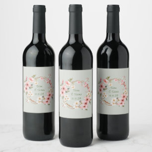Etiqueta Para Botella De Vino Etiqueta de vino de flor de encaje costero