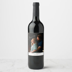 Etiqueta Para Botella De Vino Etiqueta de vino de fotografía simple Boda