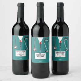 Etiqueta Para Botella De Vino Etiqueta de vino de graduación de enfermería