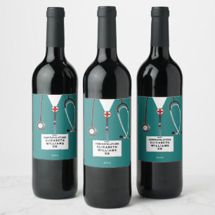 Etiqueta Para Botella De Vino Etiqueta de vino de graduación de enfermería