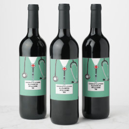 Etiqueta Para Botella De Vino Etiqueta de vino de graduación de enfermería