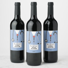 Etiqueta Para Botella De Vino Etiqueta de vino de graduación de enfermería