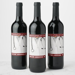 Etiqueta Para Botella De Vino Etiqueta de vino de graduación de la facultad de m