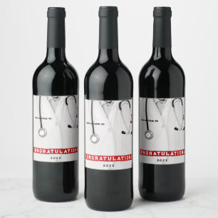 Etiqueta Para Botella De Vino Etiqueta de vino de graduación de medicina de doct