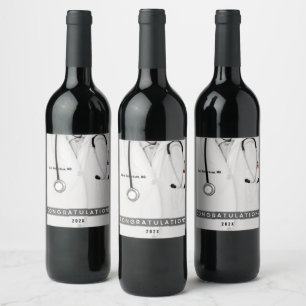 Etiqueta Para Botella De Vino Etiqueta de vino de graduación de medicina de doct