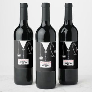 Etiqueta Para Botella De Vino Etiqueta de vino de graduación de una escuela de m