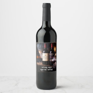 Etiqueta Para Botella De Vino Etiqueta de vino de Halloween Brujas Brew