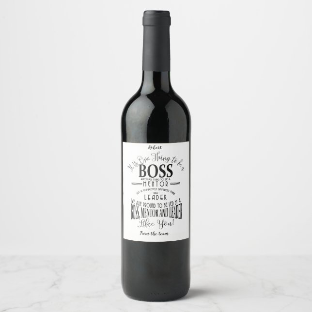 Etiqueta Para Botella De Vino Etiqueta de vino de jefe (Anverso)