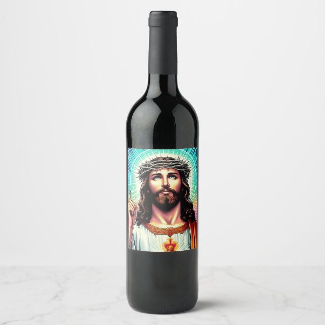 Etiqueta Para Botella De Vino ¡Etiqueta de vino de Jesús! (Anverso)