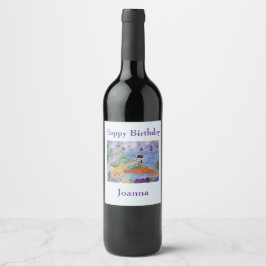 Etiqueta Para Botella De Vino Etiqueta de vino de la costa de verano y de las fl