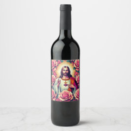 Etiqueta Para Botella De Vino ¡Etiqueta de vino de la flor de Jesús!