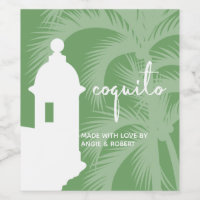 Etiqueta de vino de la palma de Coquito