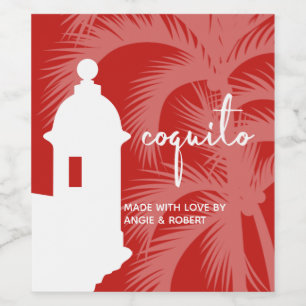 Etiqueta Para Botella De Vino Etiqueta de vino de la palma de Coquito