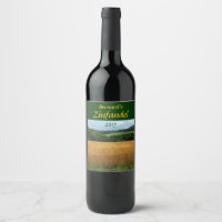 Etiqueta de vino de los campos de cosecha de cerea