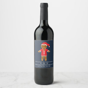 Etiqueta Para Botella De Vino Etiqueta de vino de los Navidades Santa de Gingerb