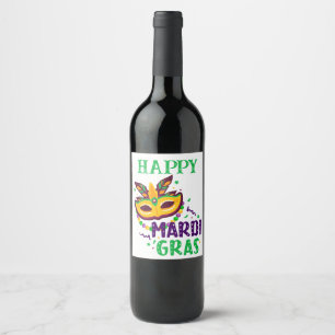 Etiqueta Para Botella De Vino Etiqueta de vino de Mardi Gras