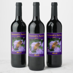 Etiqueta Para Botella De Vino Etiqueta de vino de miel de carne