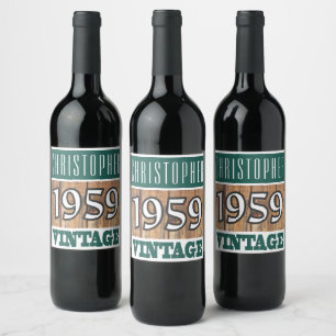 Etiqueta Para Botella De Vino Etiqueta de vino de nacimiento de 1959