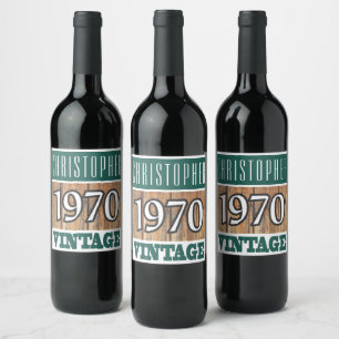 Etiqueta Para Botella De Vino Etiqueta de vino de nacimiento de 1970