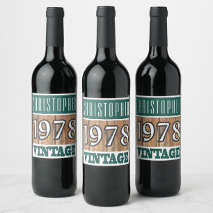 Etiqueta Para Botella De Vino Etiqueta de vino de nacimiento de 1978
