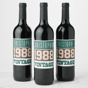 Etiqueta Para Botella De Vino Etiqueta de vino de nacimiento de 1988