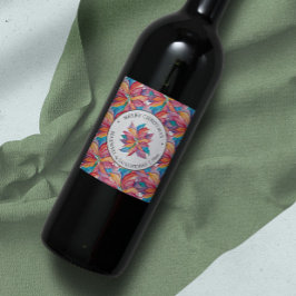Etiqueta Para Botella De Vino Etiqueta de Vino de Navidad Botánica Acuarela