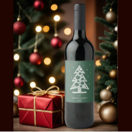 Etiqueta Para Botella De Vino Etiqueta de vino de Navidades de nombre de familia