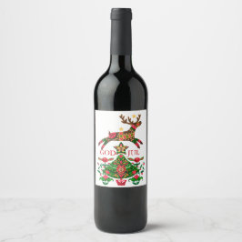 Etiqueta Para Botella De Vino Etiqueta de vino de Navidades escandinavos