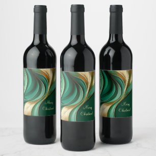 Etiqueta Para Botella De Vino Etiqueta de vino de Navidades modernos - Verde y O