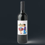 Etiqueta Para Botella De Vino Etiqueta de vino de pareja romántica - Te amo<br><div class="desc">Beso - Pareja romántica linda - Amor - Te amo! Chico y chica - Pintura divertida - Elija / agregue su texto / nombre / color único - Haga su regalo especial - Cambie el tamaño y mueva o elimine / agregue elementos - imagen / texto con herramienta de personalización....</div>