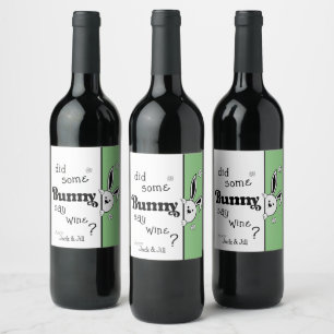 Etiqueta Para Botella De Vino Etiqueta de vino de Pascua ¿Algunos conejitos dije