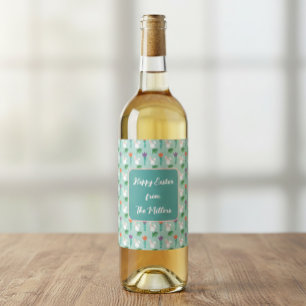 Etiqueta Para Botella De Vino Etiqueta de vino de Pascua con apellido personaliz