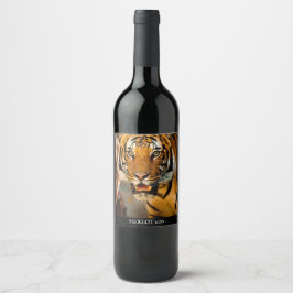 Etiqueta Para Botella De Vino Etiqueta de vino de Personalizado de tigre de mari