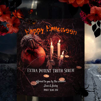 Etiqueta Para Botella De Vino Etiqueta de vino de poción de miedo de Halloween