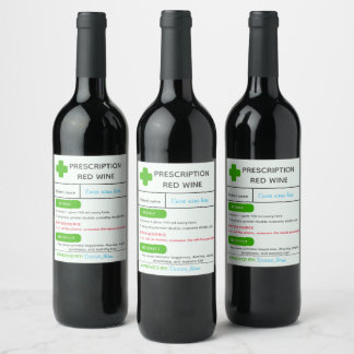 Etiqueta Para Botella De Vino Etiqueta de vino de prescripción personalizada div