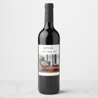 Etiqueta Para Botella De Vino Etiqueta de vino de retiro de cuta pug