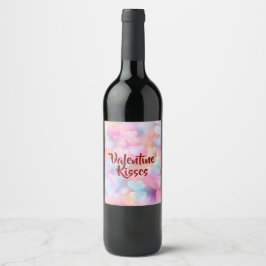 Etiqueta Para Botella De Vino Etiqueta de vino de San Valentín Pastel Amor y Rom