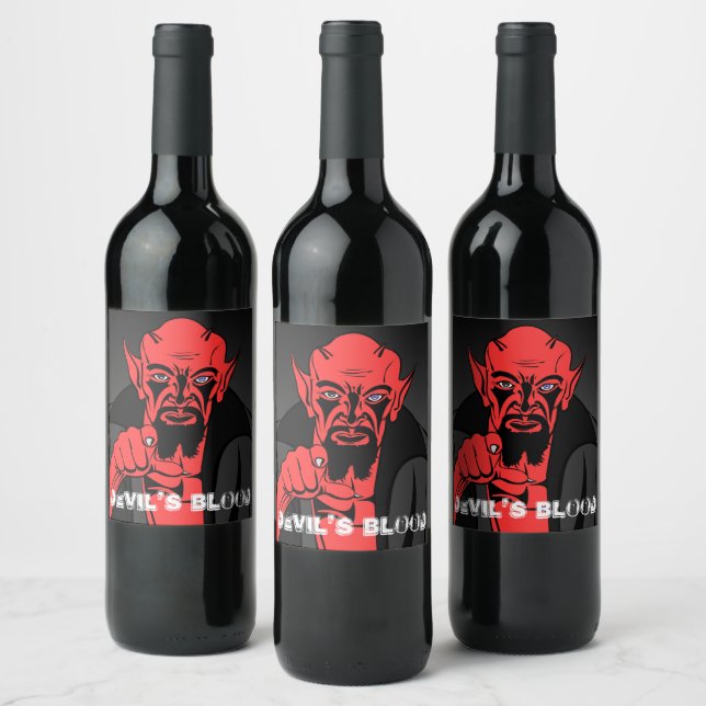 Etiqueta Para Botella De Vino Etiqueta de vino de sangre del diablo (Botellas)