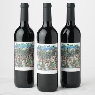Etiqueta Para Botella De Vino Etiqueta de vino de un domingo nevado
