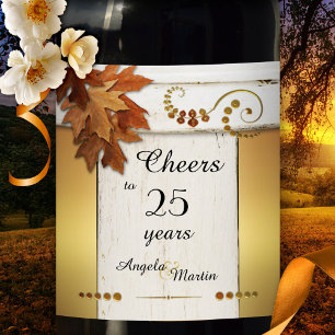 Etiqueta Para Botella De Vino Etiqueta de vino del aniversario de la caída del o