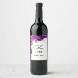 Etiqueta Para Botella De Vino Etiqueta de vino del Aniversario del Boda de la Fl