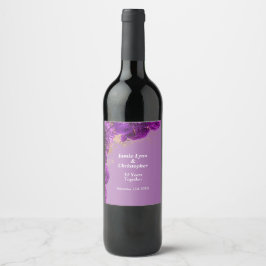 Etiqueta Para Botella De Vino Etiqueta de vino del Aniversario del Boda de la Fl