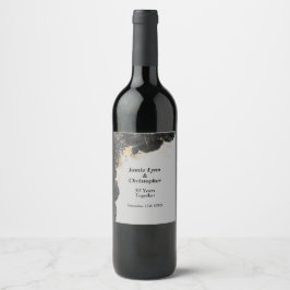 Etiqueta Para Botella De Vino Etiqueta de vino del aniversario del Boda floral n