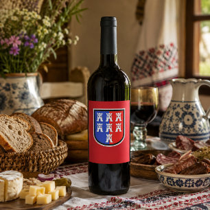 Etiqueta Para Botella De Vino Etiqueta de vino del escudo de los sajones de Tran