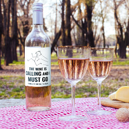 Etiqueta Para Botella De Vino Etiqueta de vino divertida y moderna que dice Vino