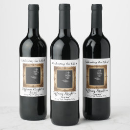 Etiqueta Para Botella De Vino Etiqueta de vino dorada conmemorativa
