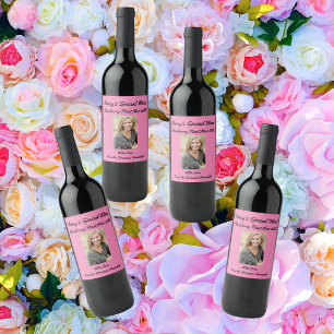 Etiqueta Para Botella De Vino Etiqueta de vino Fiesta de Amigo Rosa Causal Perso