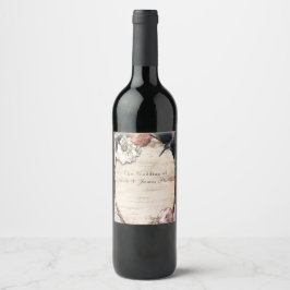 Etiqueta Para Botella De Vino Etiqueta de vino floral de abedul blanco rústico y