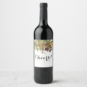 Etiqueta Para Botella De Vino Etiqueta de vino floral de Woodland